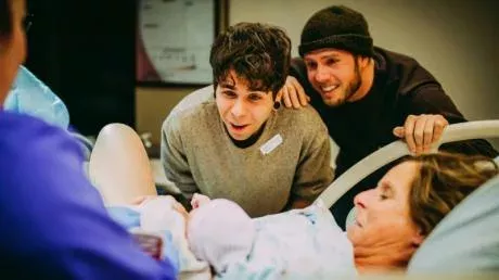 A 61-year-old woman gave birth to her gay son's child!