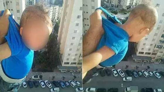 baby dangling