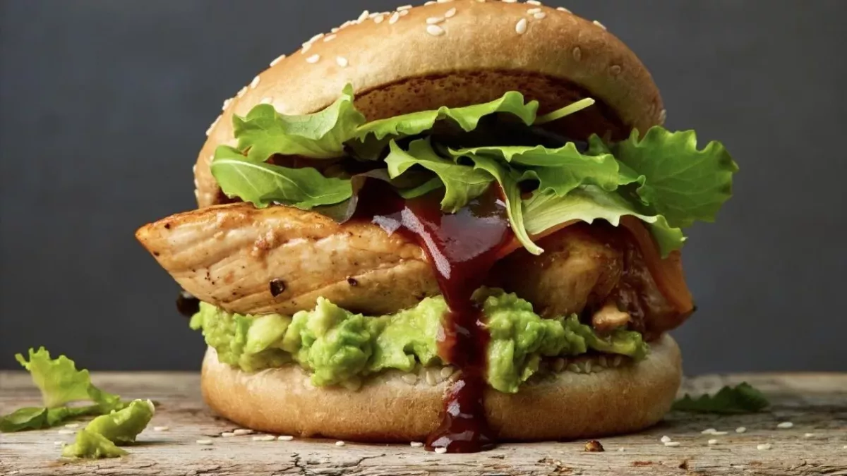 Chicken avocado burger