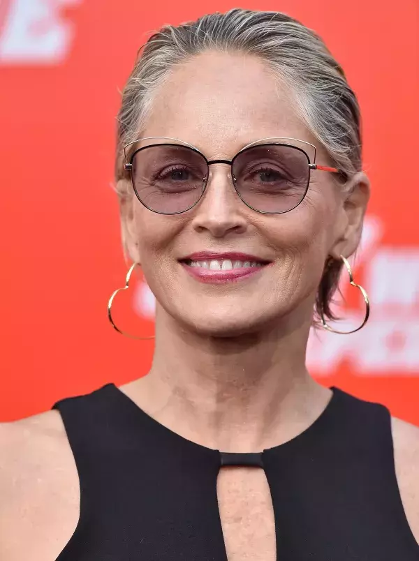 Sharon Stone lays claim to her grey hair