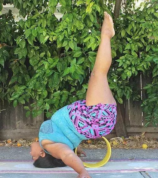 She maintains her balance rather well and works hard to achieve it