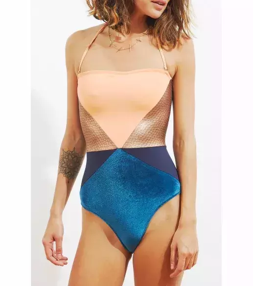 This beautiful one piece multi-coloured swimsuit can be found at Albertine.