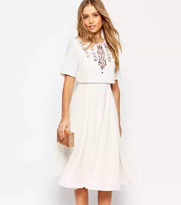 Civil ceremony wedding dress: Asos, £70