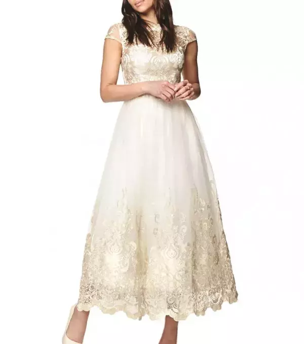 Civil ceremony wedding dress: Chi Chi London, £98