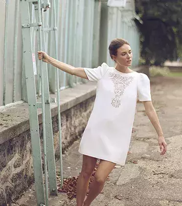 Civil ceremony wedding dress: Elodie Michaud, Alphonsine, from £252