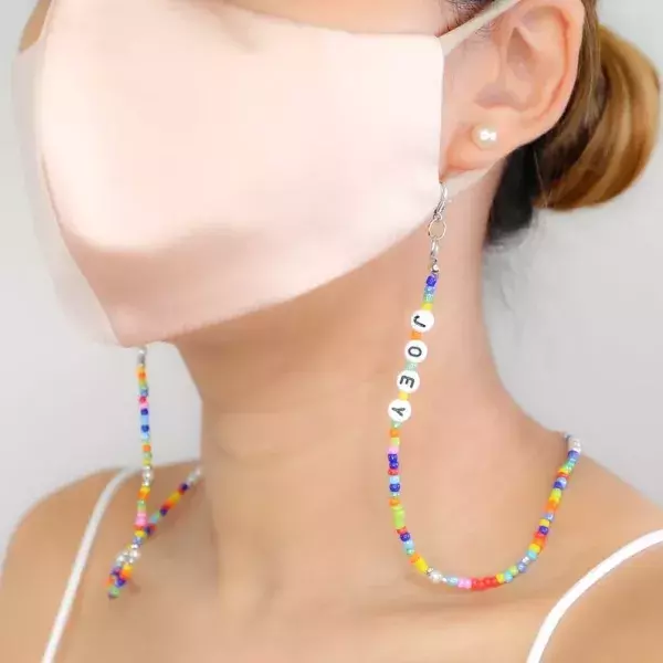 Funky rainbow beaded mask chain