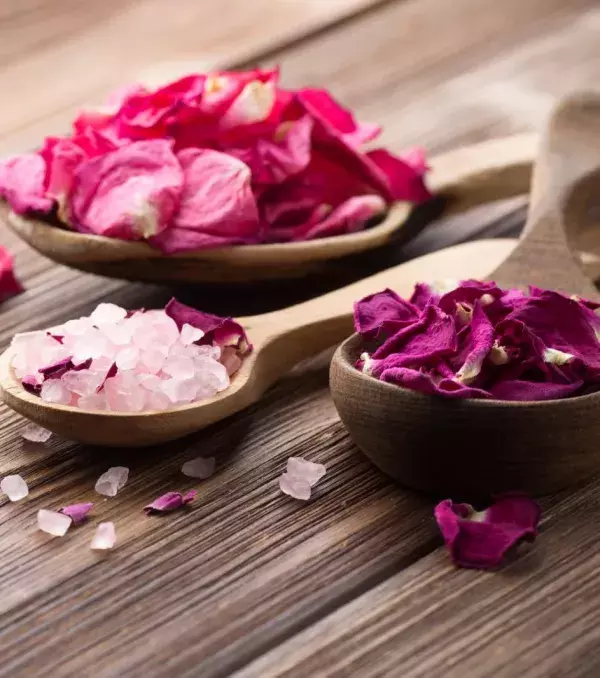 Rose petals: Mix some petals with milk and let it sit for a few hours. Blend the mixture and apply the paste onto your lips. This will help cure your dry lips and it also brightens your lip.