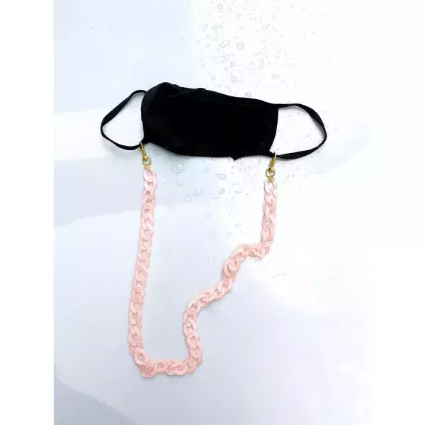 Rose quartz acrylic mask chain