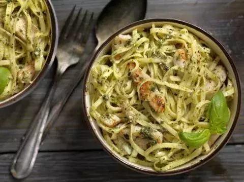 Creamy chicken pasta.             