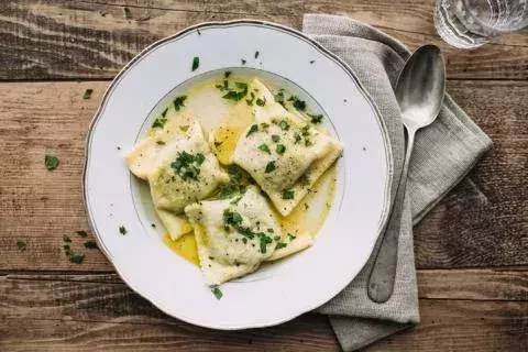 Ricotta and sage ravioli              