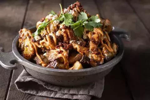Spanish patatas bravas              