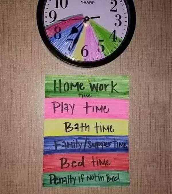 Teach them about time management by creating an hourly schedule. It's a great way to keep them organised.